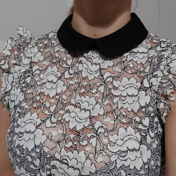 Zara Women Sleevless Lace Peter Pan Collar… - Picture 2 of 8